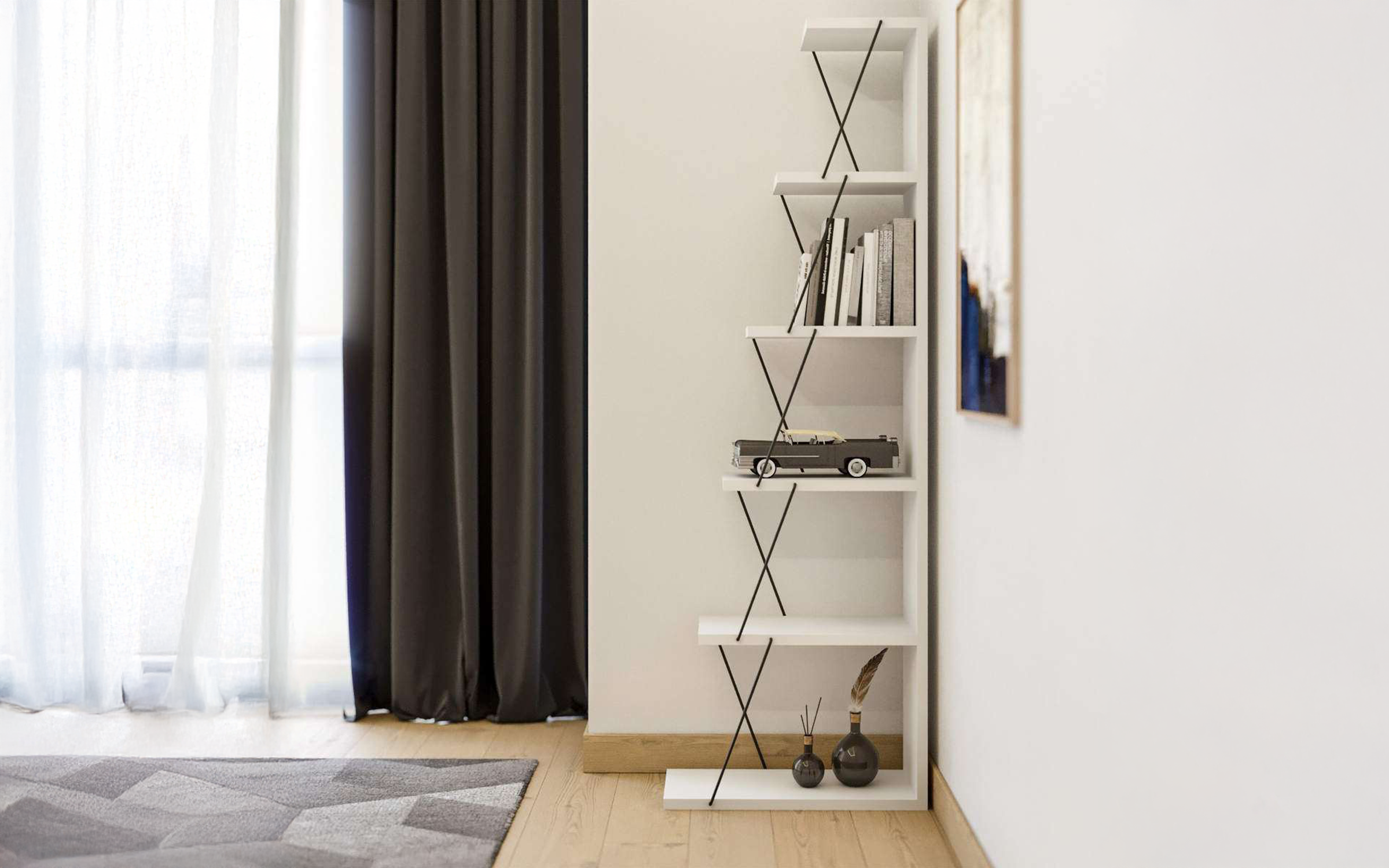 Etajera Fresco, alb  2